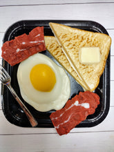 Load image into Gallery viewer, Wax Melts, Wax Tarts, Soy Blended Wax, Breakfast, Toast, Fried Egg, Bacon, Fake Food, Food Shape