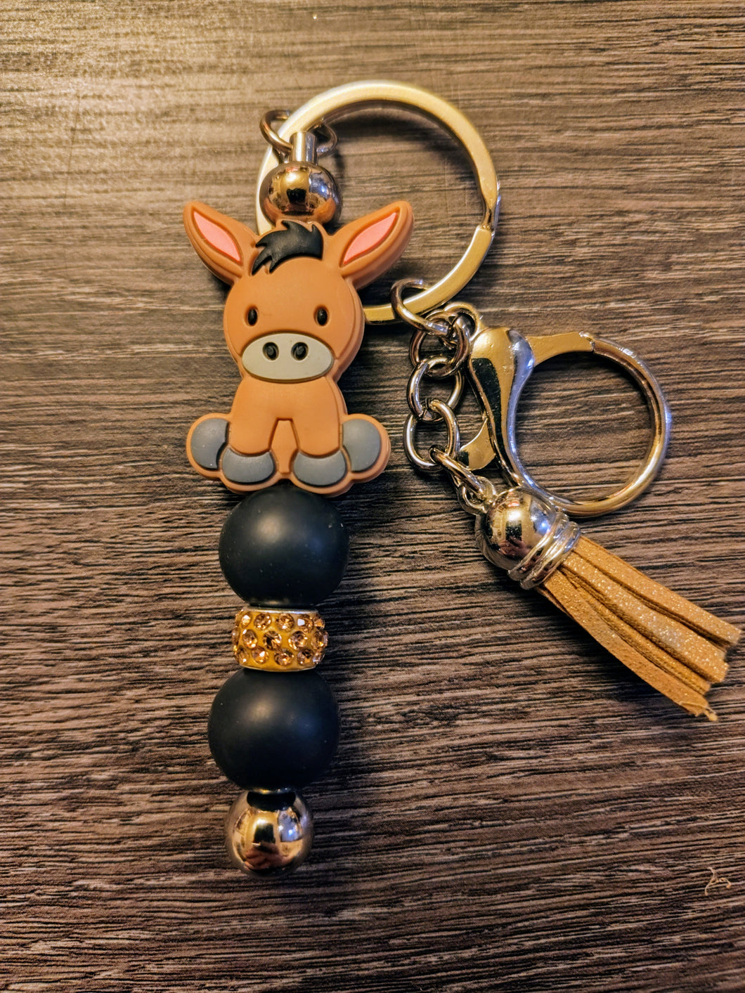 Donkey Beaded Keychain