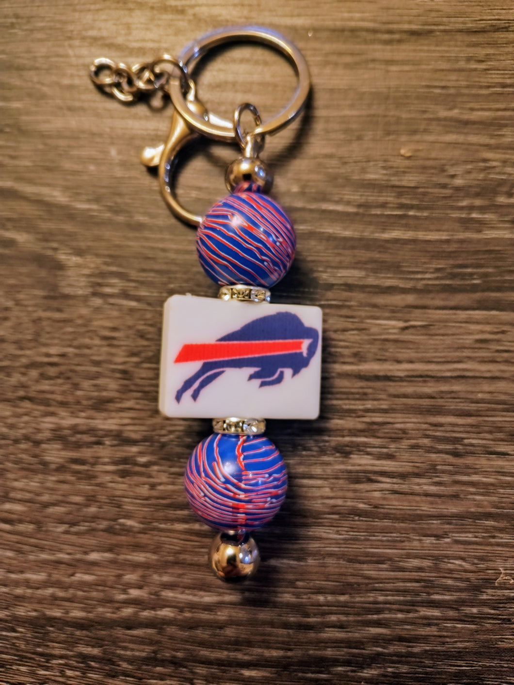 Football Beaded Keychain