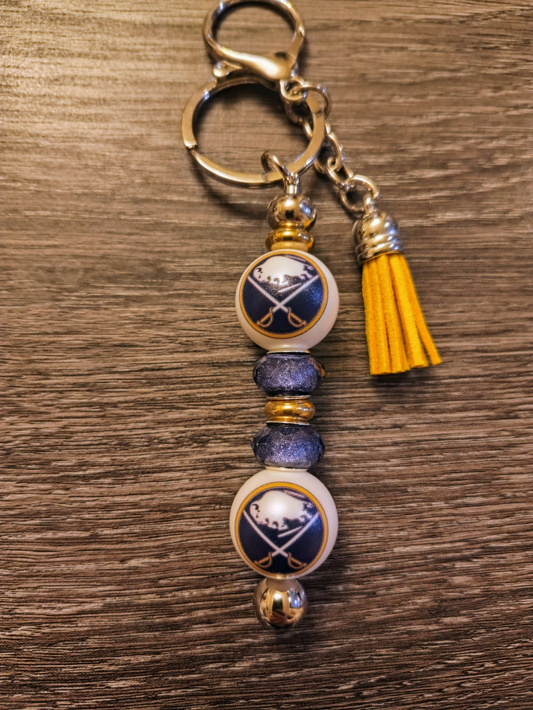 Hockey Beaded Keychain