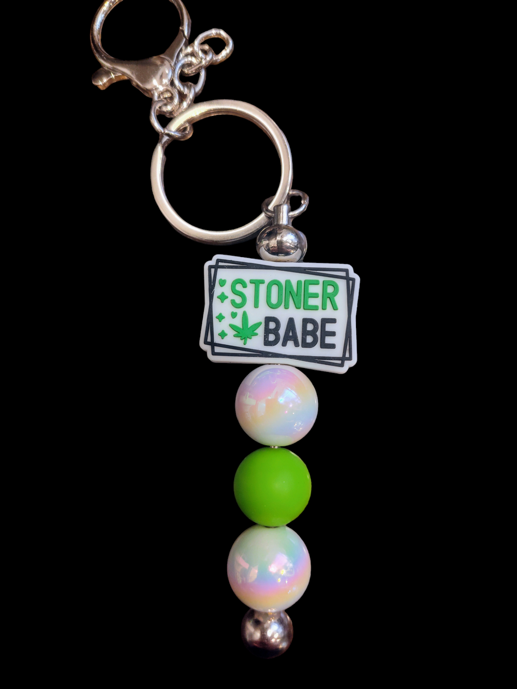 Stoner Babe Beaded Keychain